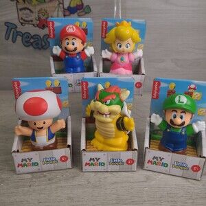 Fisher Price Little People My Mario Character Figurines Lot of 5 Toy Figures NEW
